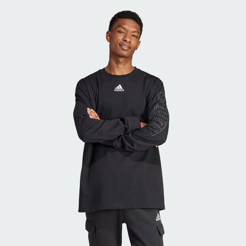 T-paita adidas Performance Sportswear Brand Love Long Sleeve T-Shirt Musta | II3447