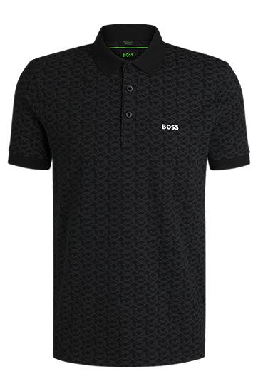 Poolopaita BOSS BOSS Paddy Stretch Cotton Polo with Printed Pattern Musta | 50540719