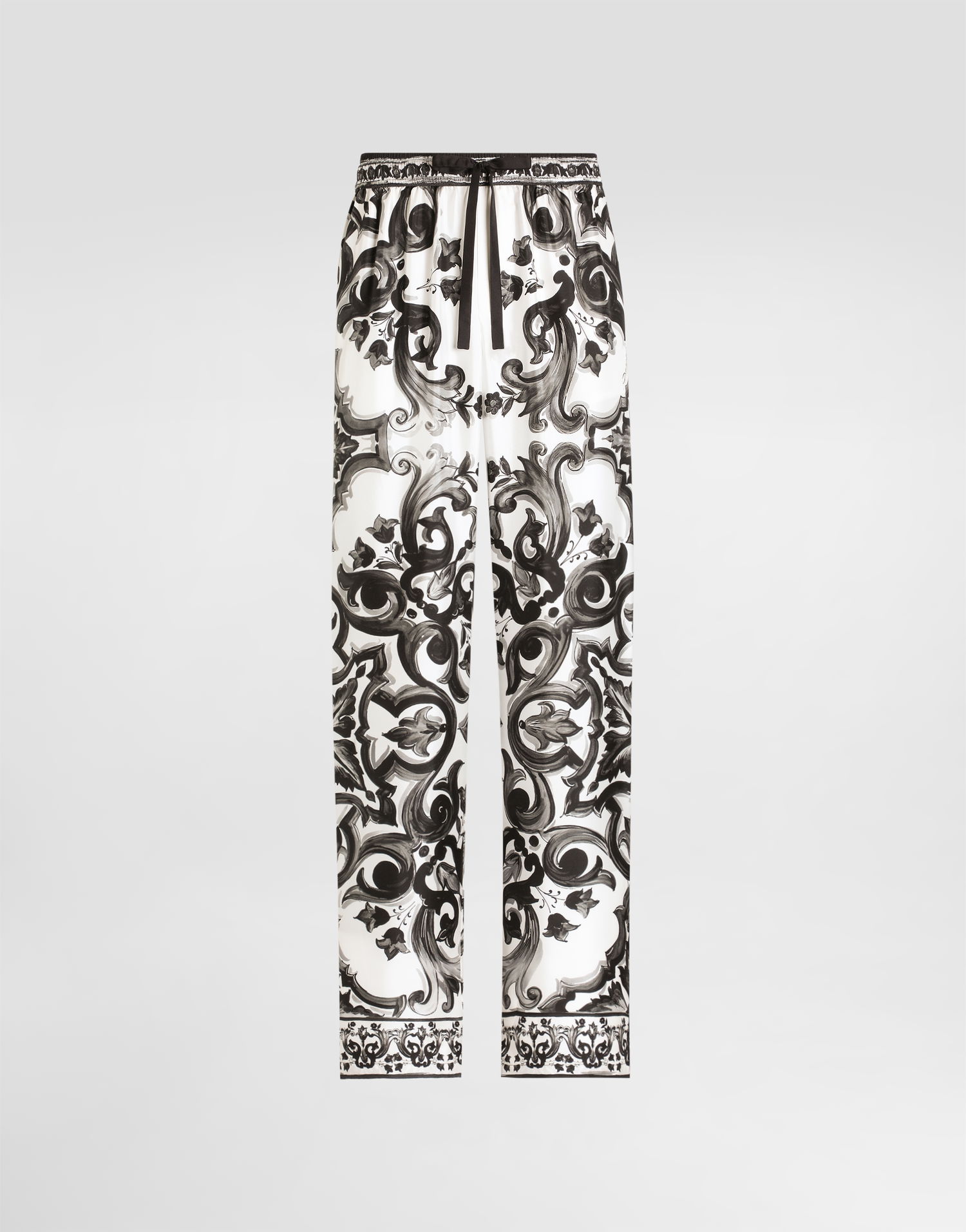 Housut Dolce & Gabbana Dolce & Gabbana Majolica-Print Twill Trousers Valkoinen | GVRMATHI1SVIN3TN, 0