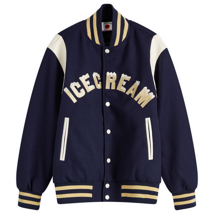 Bomber-takki BBC IceCream Drippy Varsity Jacket, Size Medium Tummansininen | IC24301-NY