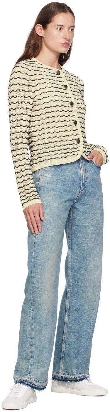 Villapaita rag & bone rag & bone Elisa Wavy Knit Cardigan Beige | WAS24F068UG68, 3