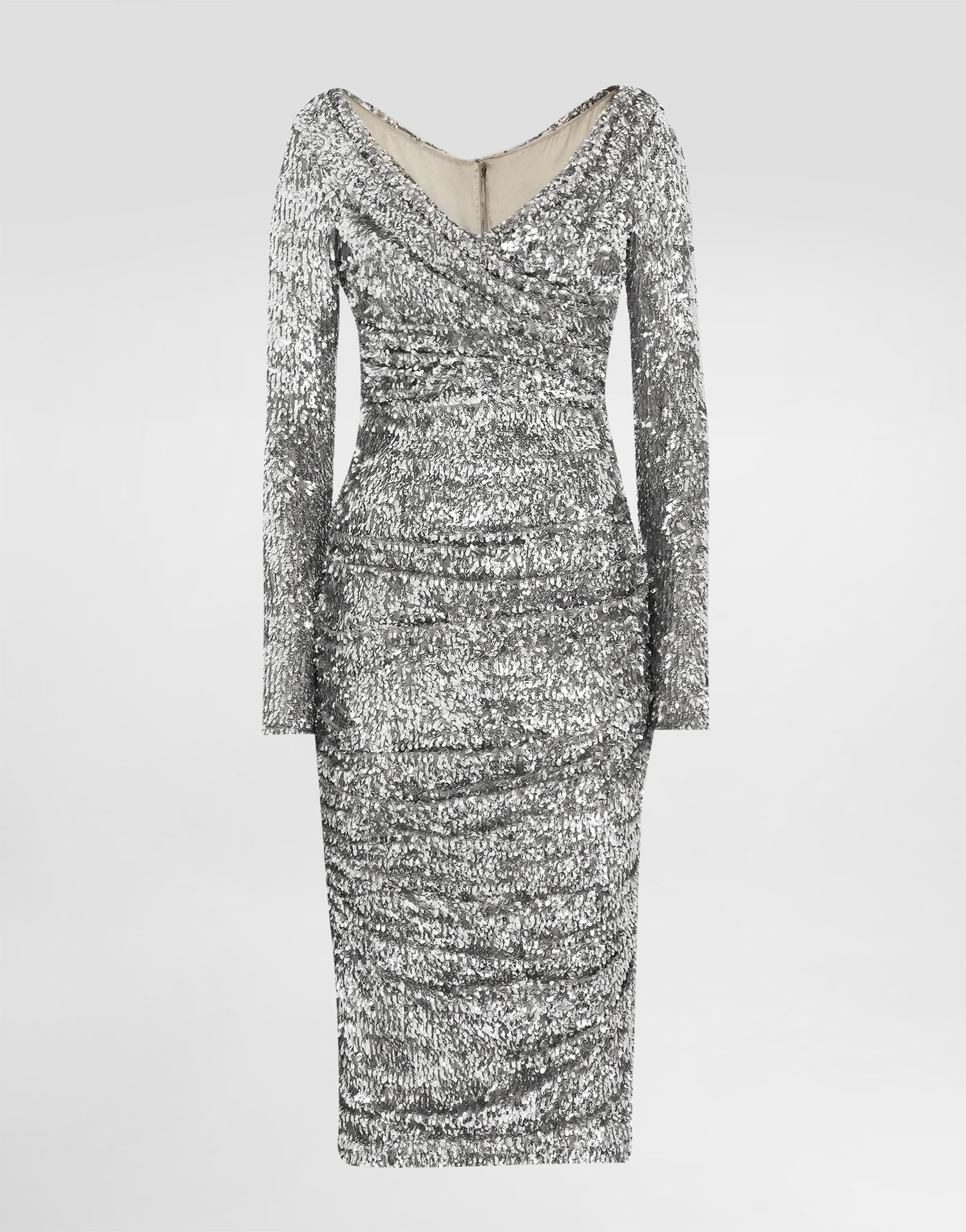 Mekko Dolce & Gabbana Draped Sequin Dress Collection 42 Metallinen | F60EMTFLSMCS0998, 0