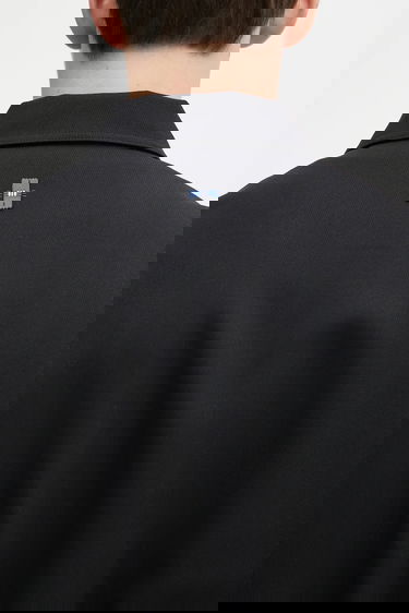 Takki ADER ERROR Collared Cropped Jacket with Wool Blend and Elasticated Hem Musta | BO01FWJK0106BK, 3
