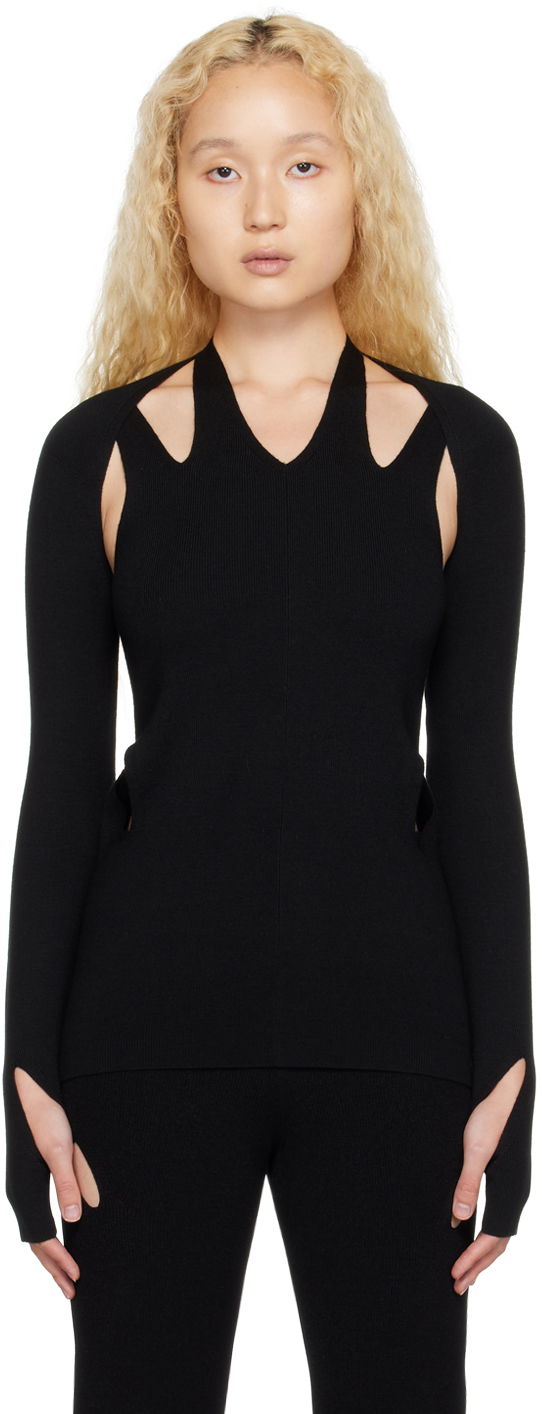 Tankkitoppi Dion Lee Cutout Long Sleeve Top Musta | C7146F22
