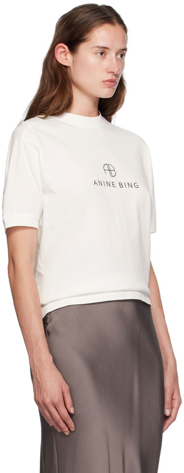 T-paita Anine Bing ANINE BING Jaylin Monogram T-Shirt Valkoinen | A-08-10280-IVY1, 1