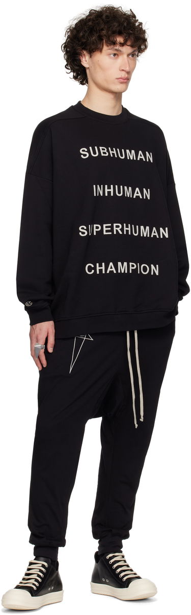 Huppari Rick Owens Rick Owens Champion Edition Jumbo Sweatshirt Musta | CM01E1669 CHFE FELPA, 3