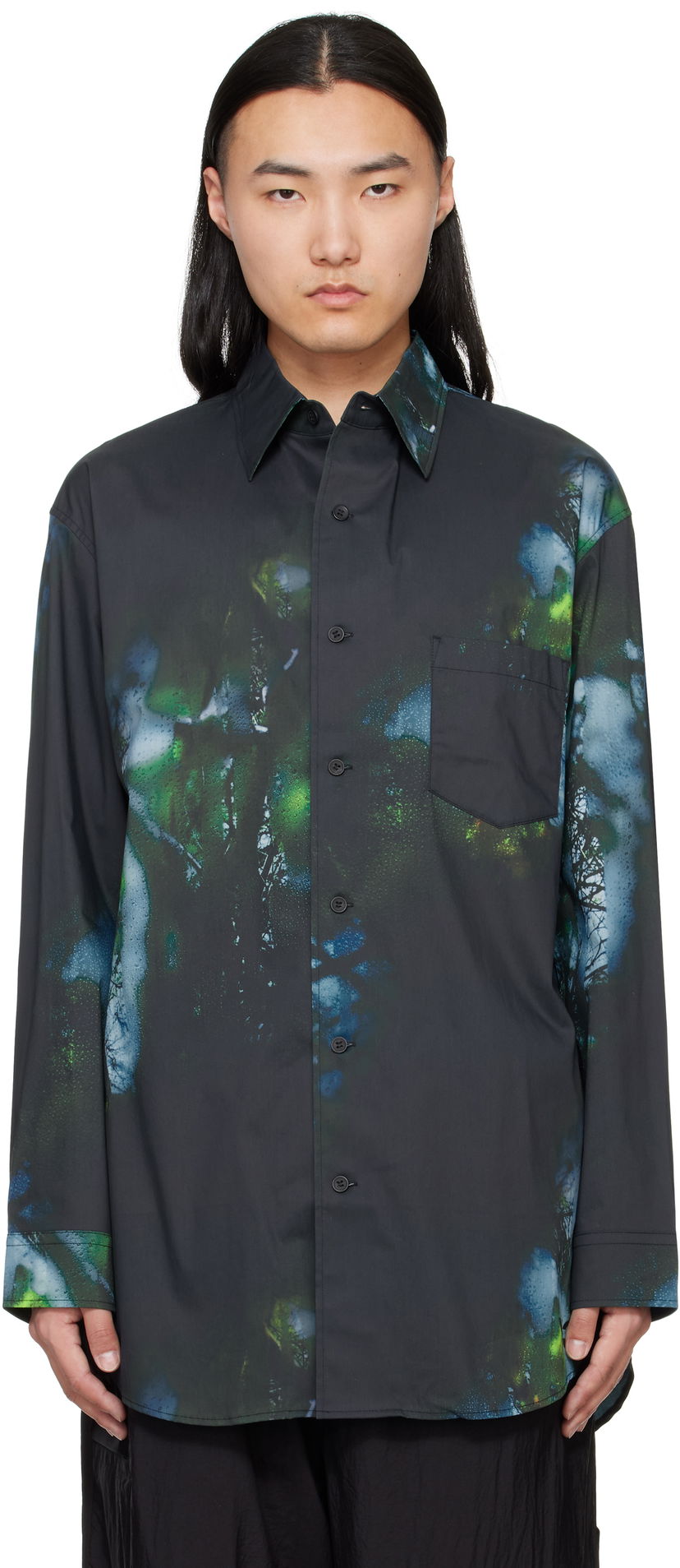 Paita Y-3 Y-3 Allover Print Shirt Musta | JL8299
