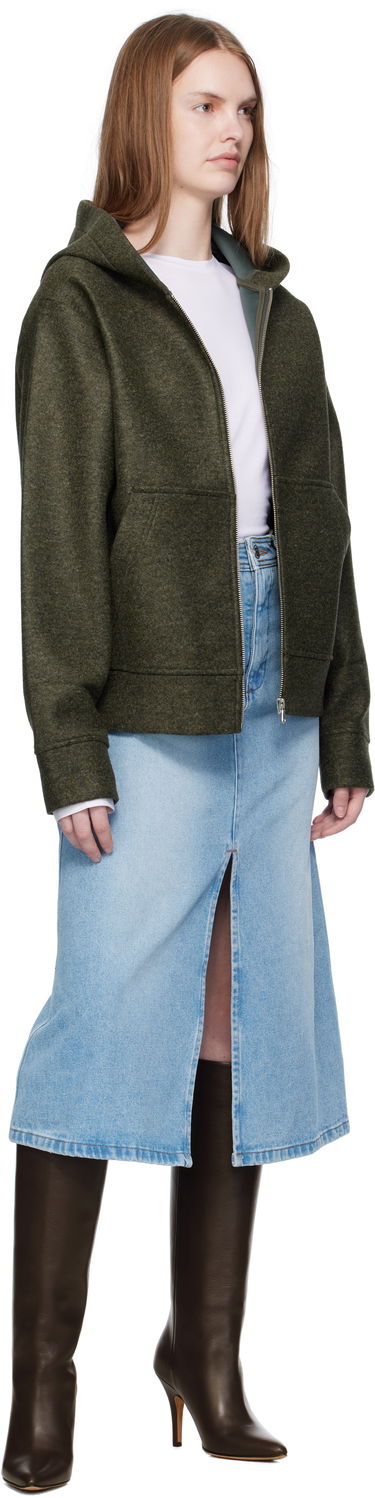 Huppari A.P.C. A.P.C. Alvin Wool Zip-Up Hoodie Vihreä | PSAFU-M27993, 3