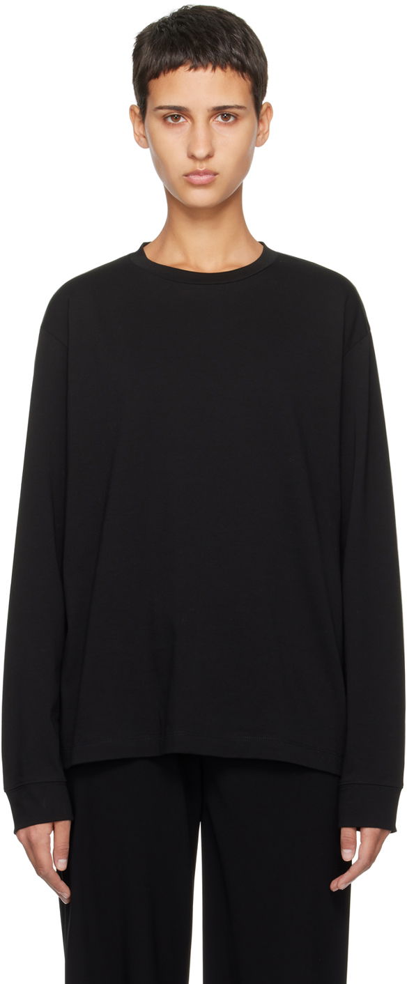 T-paita The Row Ciles Long Sleeve T-Shirt Musta | 6891-K220
