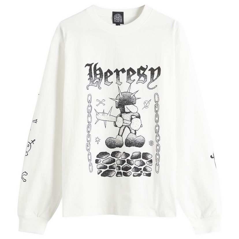 T-paita Heresy Heresy Fightin' Longsleeve Graphic T-Shirt Valkoinen | HSS25-T11E