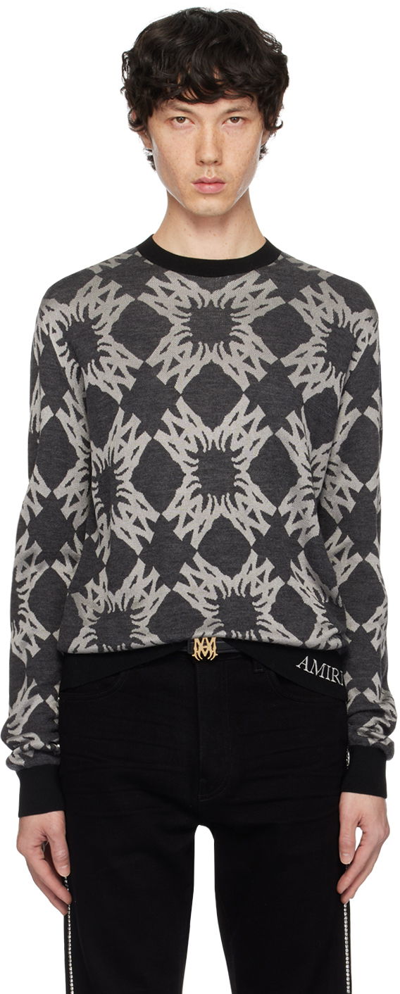 Villapaita AMIRI Quad Crewneck Sweater Harmaa | AMKNCW1057