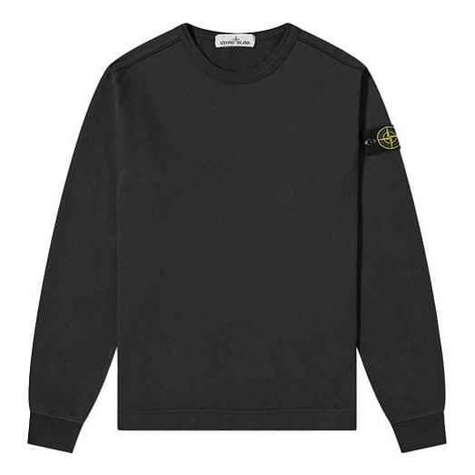 Villapaita Stone Island Garment Dyed Lightweight Crew Sweatshirt Musta | 731564450-V0029