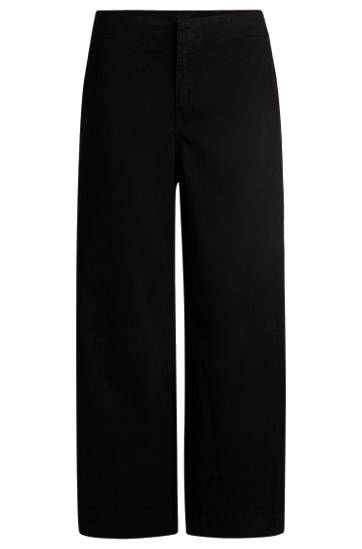 Housut BOSS Stretch Cotton Twill Culottes Musta | 50531767