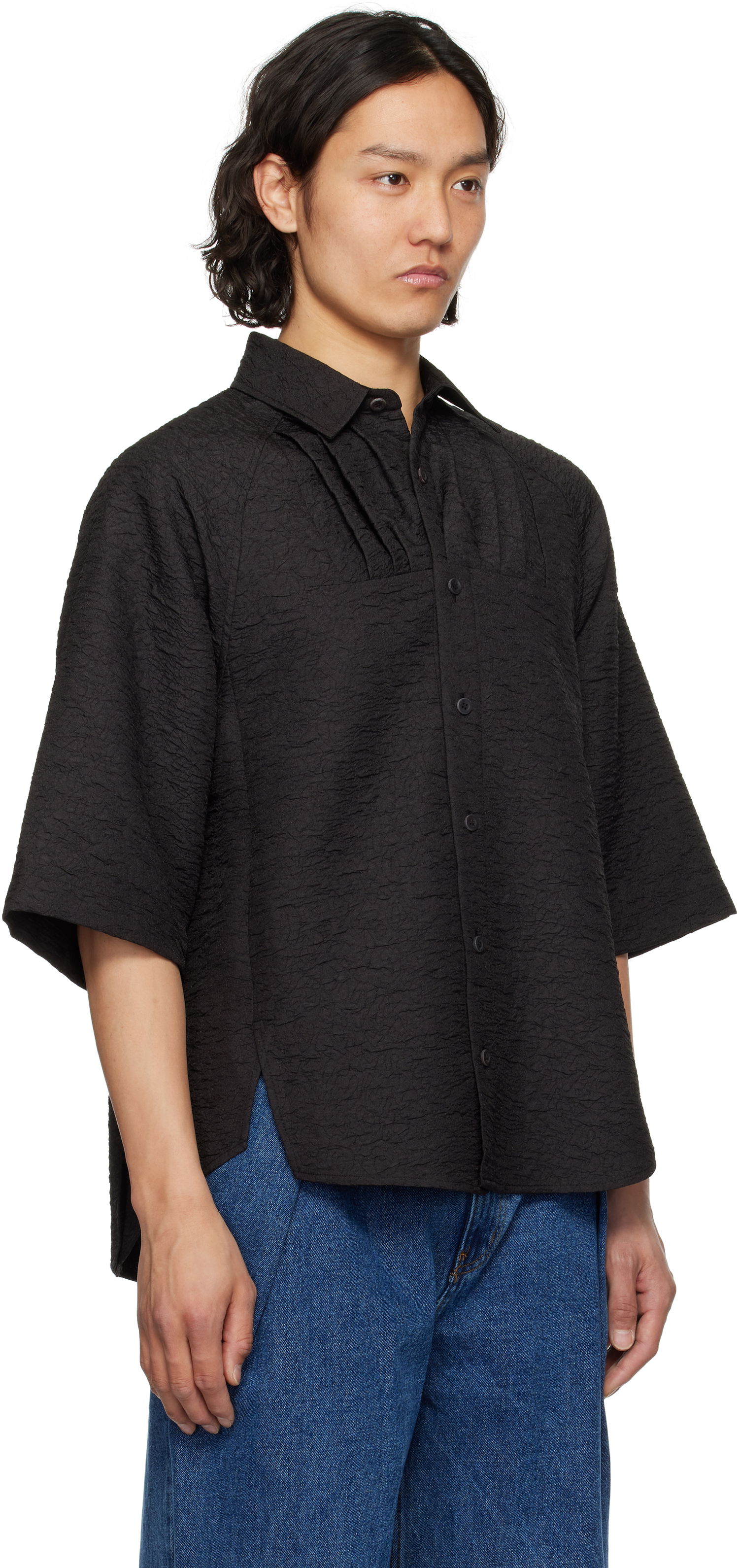 Paita ADER ERROR ADER error Product. 53 Textured Short Sleeve Shirt Musta | BO01SSSH0201BK, 1