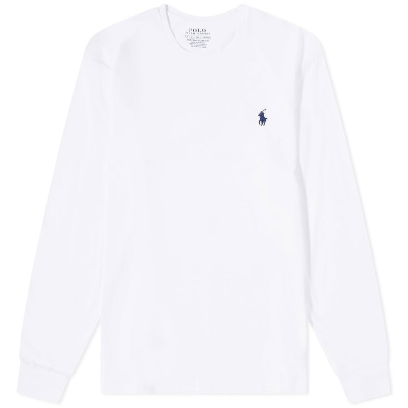 T-paita Polo by Ralph Lauren Ralph Lauren Custom Slim Fit Long Sleeve T-Shirt Valkoinen | 710671468004