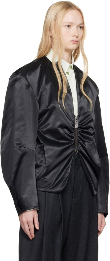 Bomber-takki ADER ERROR ADER error Product. 20 Ruched Satin Jacket Musta | BO01SSJK0802BK, 4
