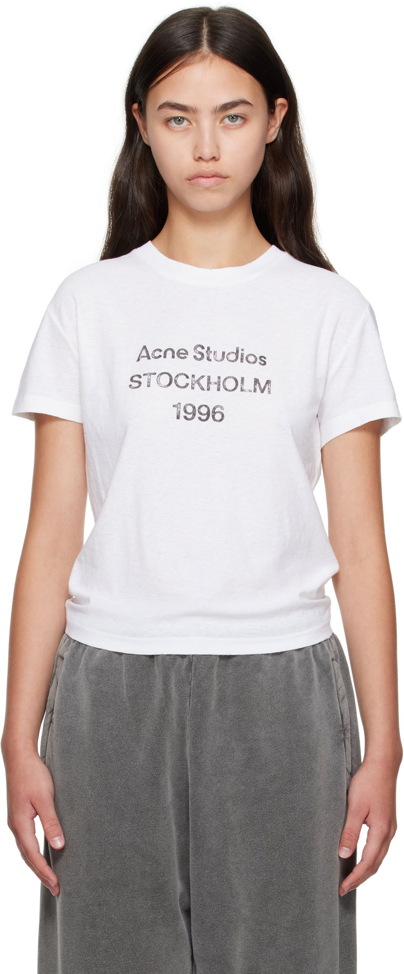T-paita Acne Studios Acne Studios Logo T-Shirt Valkoinen | CL0397-