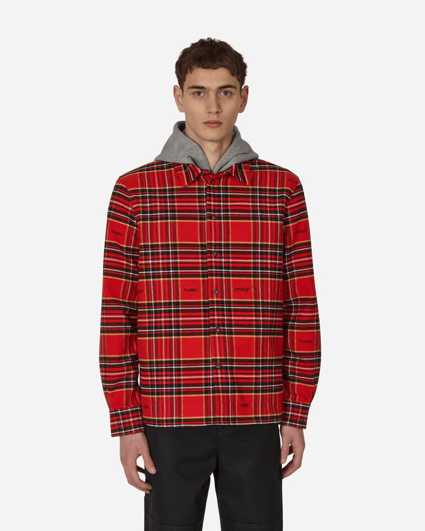 Paita Off-White Flannel Skate Shirt Red Punainen | OMGA227S23FAB001 2510