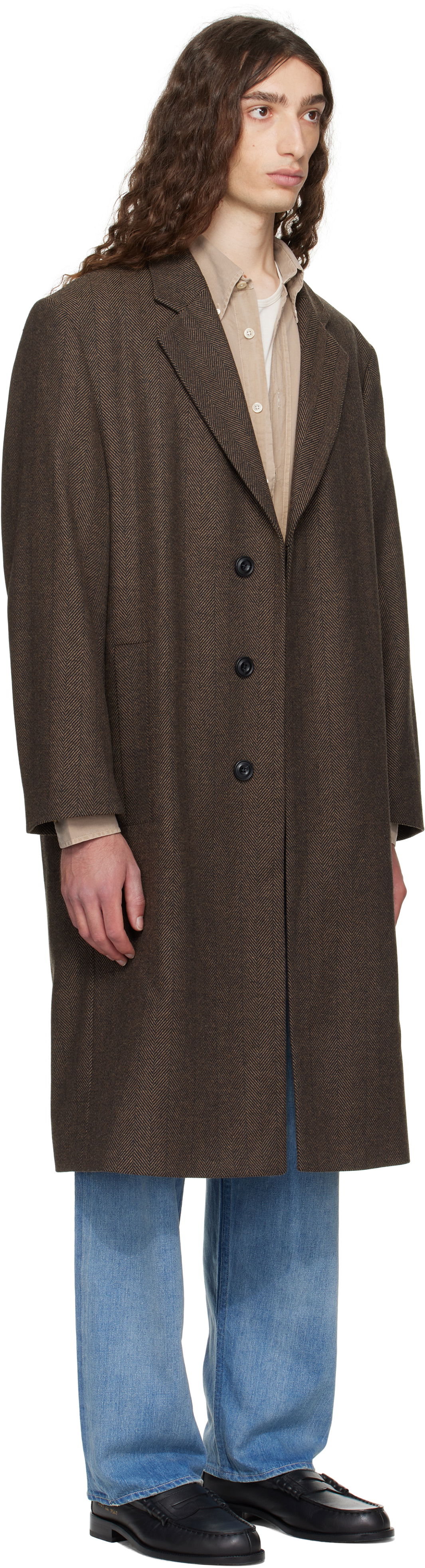 Takit BOSS Hugo Regular Fit Concealed Closure Coat Ruskea | 50542695, 1