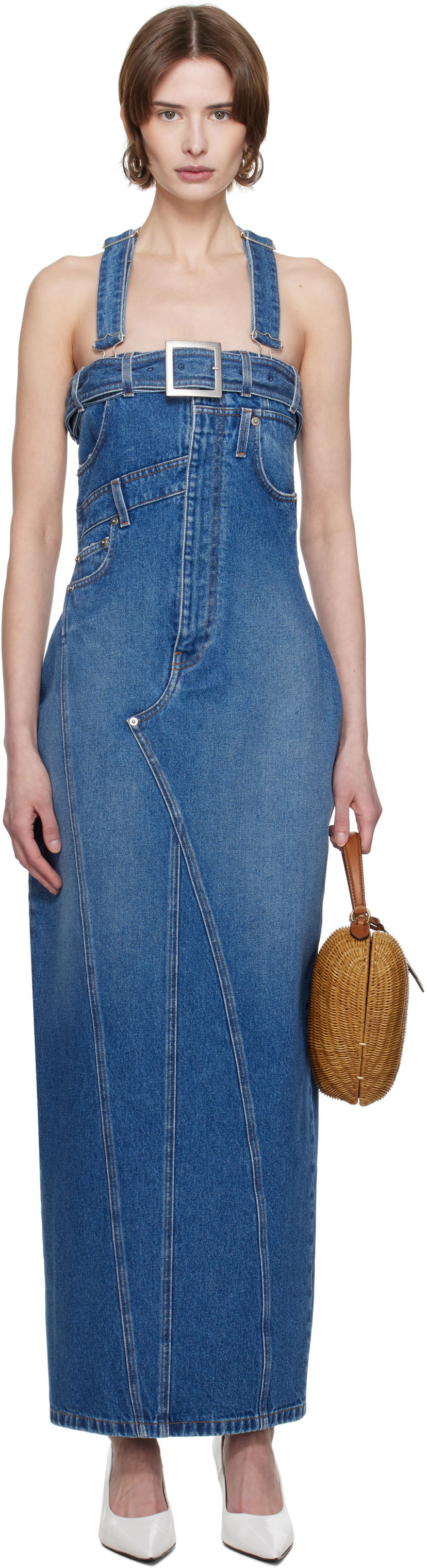Mekko Jean Paul Gaultier Jean Paul Gaultier 'The Overall' Denim Maxi Dress Sininen | 25/33-F-RO303-D013-57