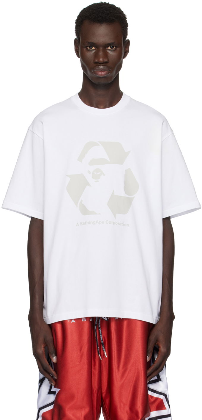 T-paita BAPE Recycle Motif Relaxed Fit T-shirt Valkoinen | 001TEK801309M