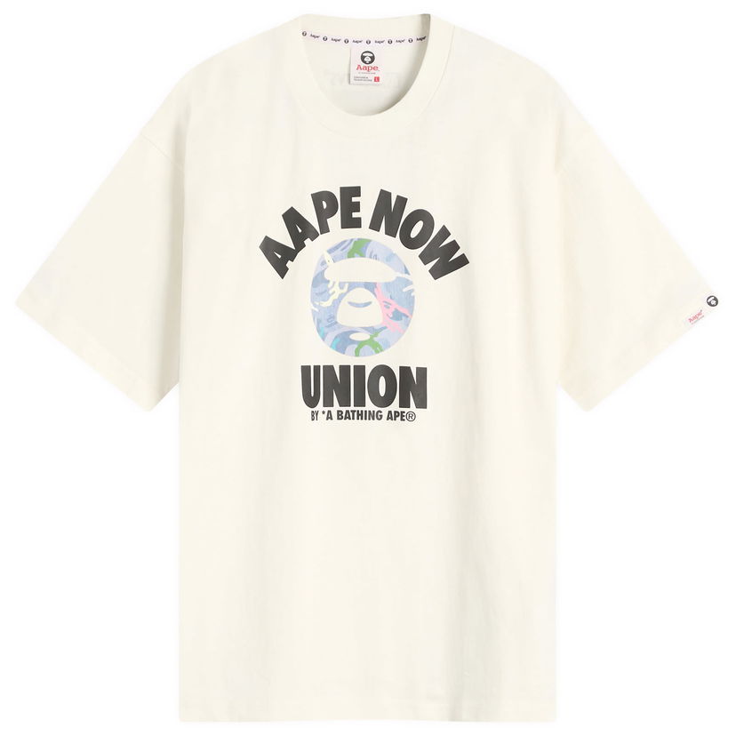 T-paita AAPE by A Bathing Ape AAPE Union College T-Shirt, Size Large Valkoinen | AAPTEM1643XX-IVN