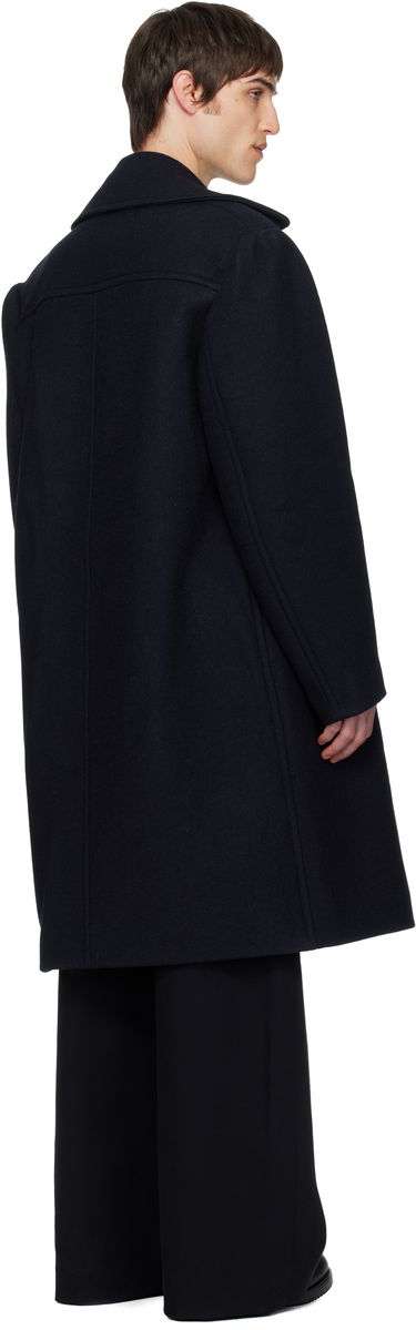 Takit Dries Van Noten Double-Breasted Wide-Lapel Coat Tummansininen | 252-020259-2215, 2