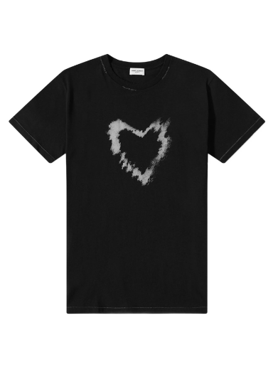 T-paita Saint Laurent Heart Crew Tee Musta | 682175Y36OB-1058