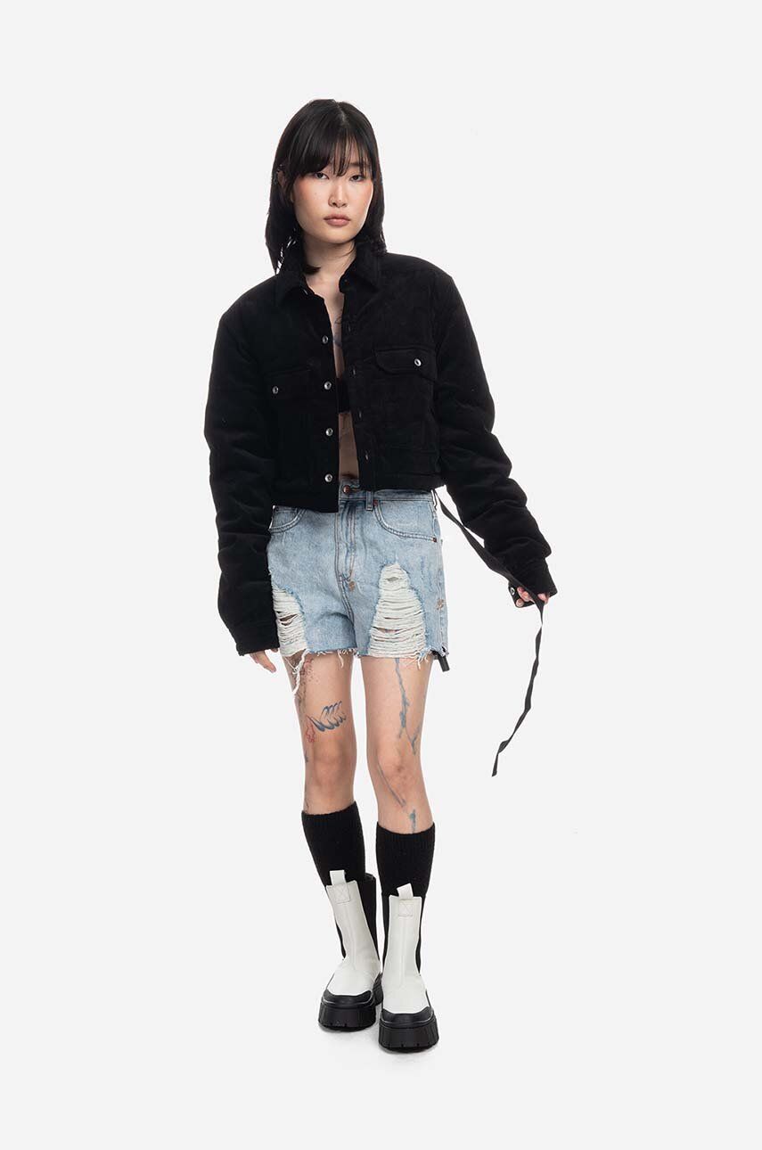 Takki Rick Owens Cropped Outershirt Jacket Musta | DS02B4706.VS.BLACK, 1