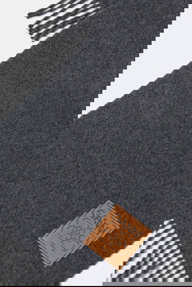 Huivi GANNI Smooth Double Face Wool Solid Scarf Harmaa | A6932, 2