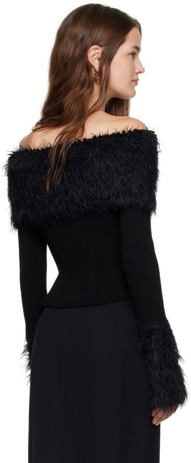 Villapaita Jean Paul Gaultier Jean Paul Gaultier Ribbed Off-The-Shoulder Sweater Musta | 25/03-W-PO018-K005-00, 2
