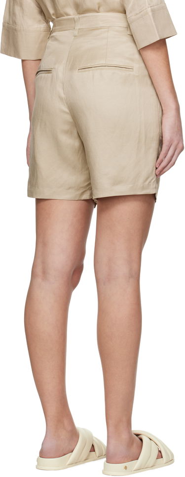 Shortsit Anine Bing Anine Bing Carrie Pleated Linen Shorts Beige | A-05-9356-OMA10, 2