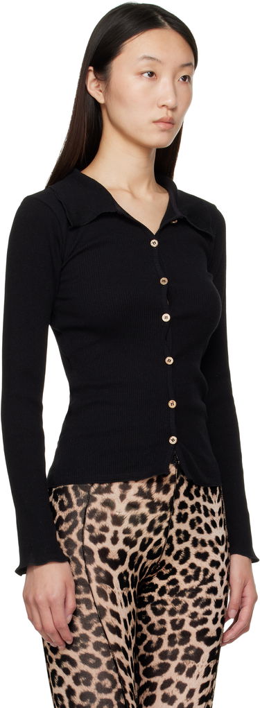 Paita Baserange Baserange Iso Ribbed Knit Top Musta | TTIS-RCR-AU25, 1