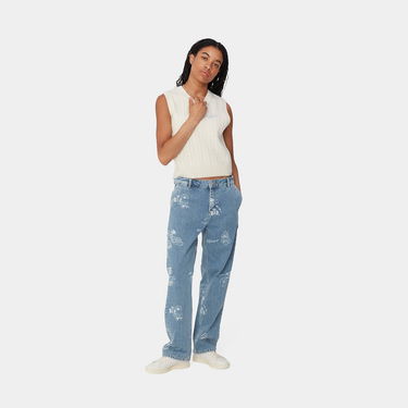 Jeans Carhartt WIP Stamp Print Bleached Denim Pants Sininen | I033742_9, 2