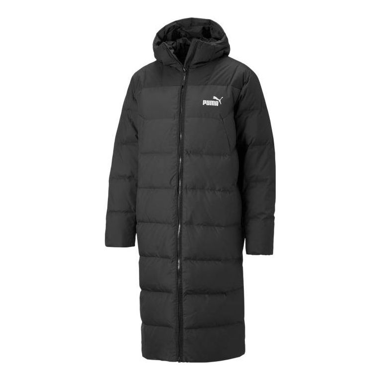 Puffer takki Puma Long Down Coat With Hood Musta | 672435-01