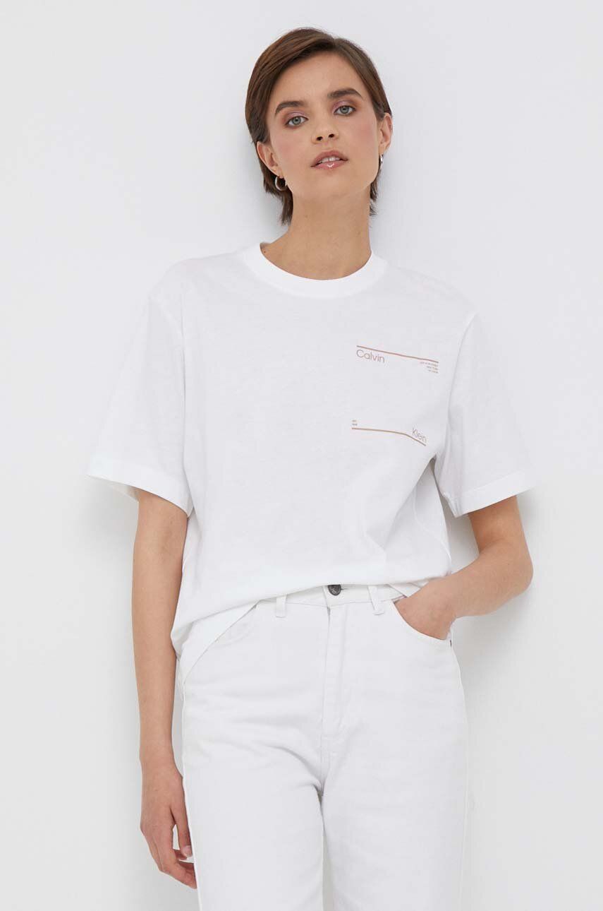 T-paita CALVIN KLEIN Boyfriend Tee Valkoinen | K20K205723, 0