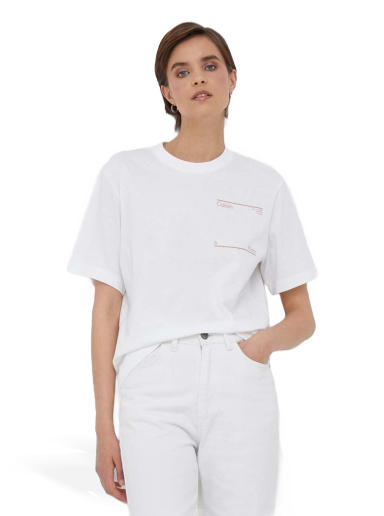 T-paita CALVIN KLEIN Boyfriend Tee Valkoinen | K20K205723