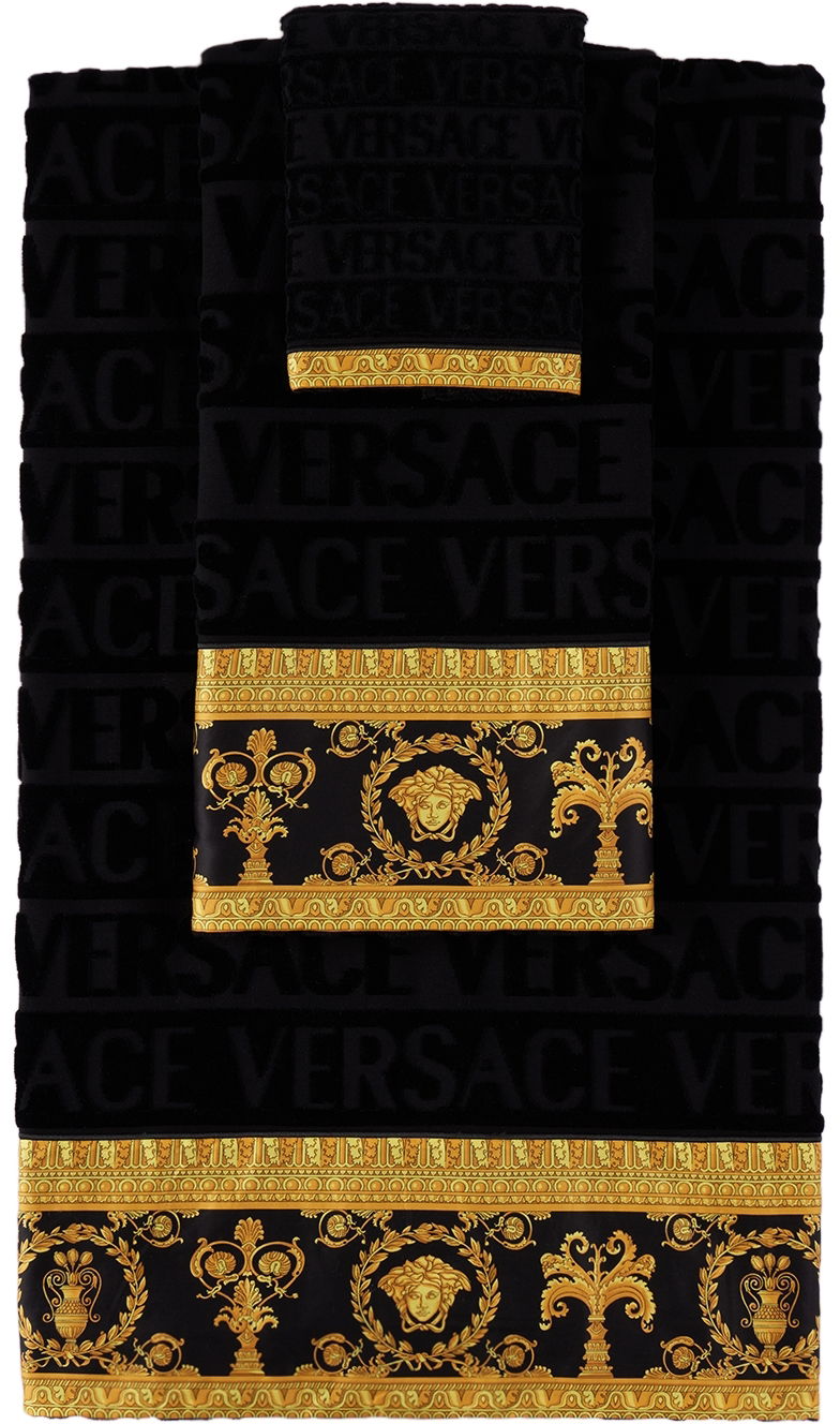 Flexstyle Versace I Heart Baroque Towel Set Musta | ZSET5TO01ZCOSP052