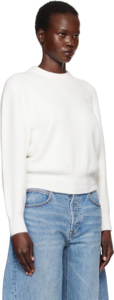 Villapaita Alexander Wang Alexander Wang.T Relaxed Embroidered Logo Sweater Valkoinen | 4KC1251046, 1