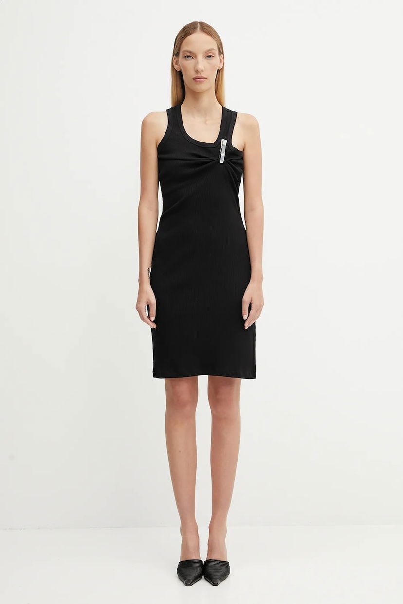 Mekko Coperni Coperni Washing Clip Rib Midi Dress Musta | COPR192F5033