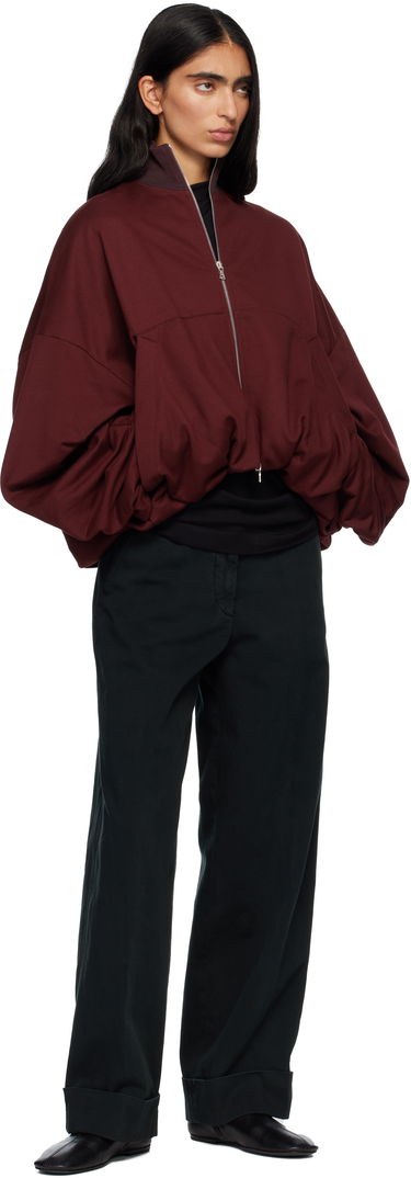 Takki Dries Van Noten Dries Van Noten Draped Jersey Track Jacket Burgundia | 252-011129-2611, 3