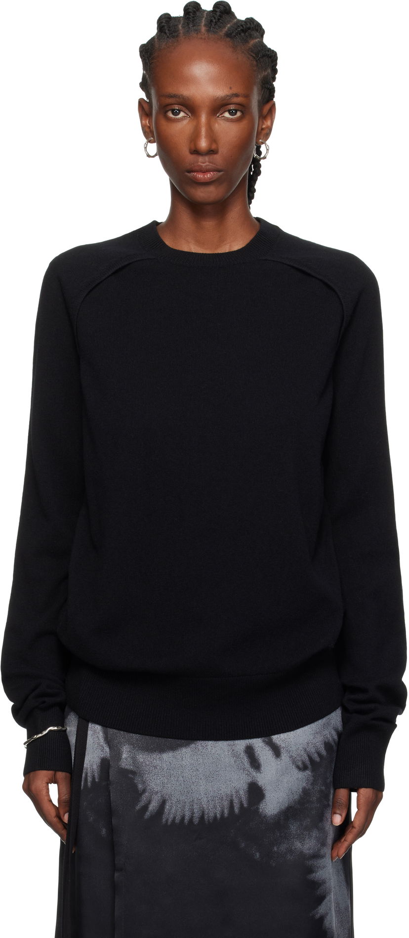 Villapaita Ann Demeulemeester Ann Demeulemeester Ulu Cut-Out Sweater Musta | CO02-W-KN01-FA147-099