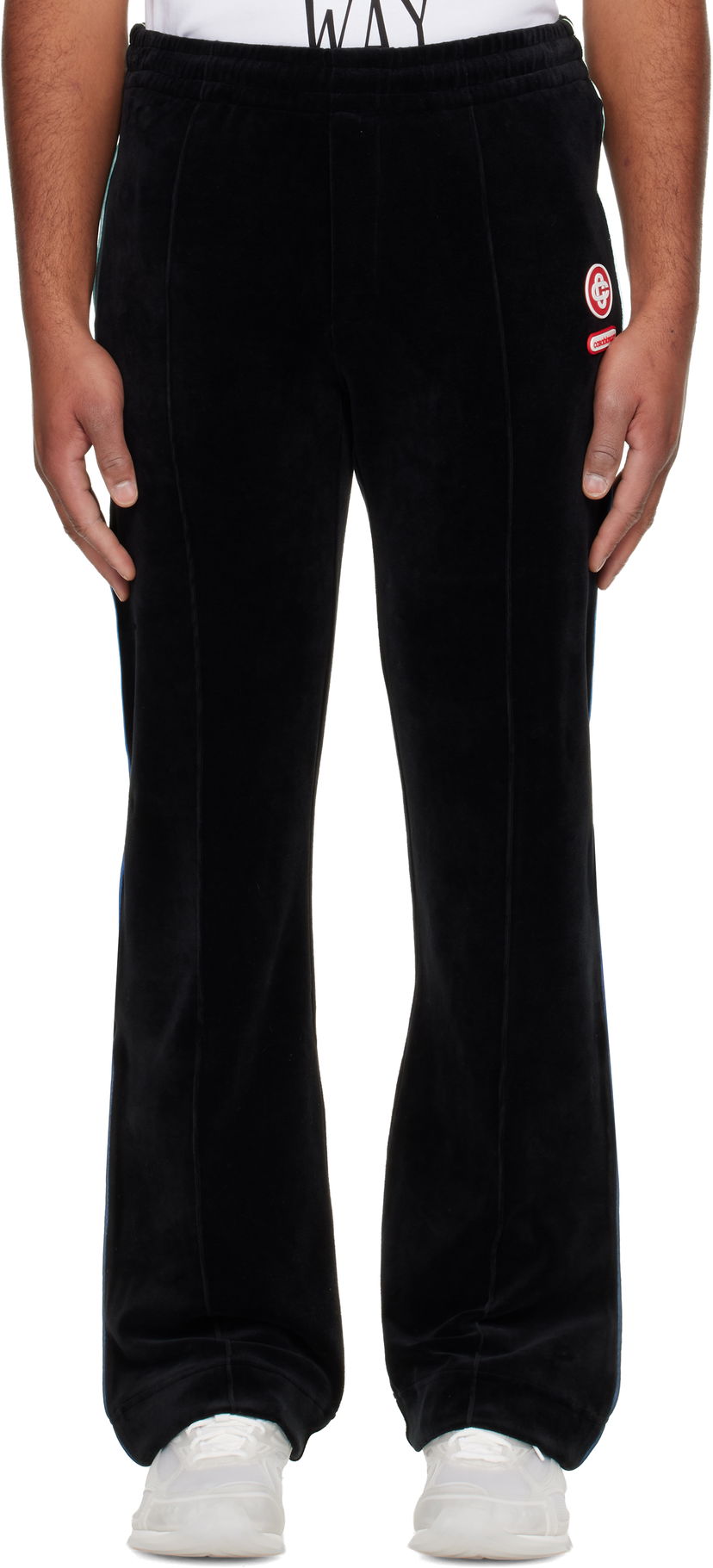 Verryttelyhousut Casablanca Gradient Piping Velour Track Pants Musta | M-AW25-JTR-300-01