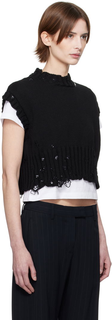 Villapaita Marni Marni Distressed Sleeveless Sweater Musta | GCMD0578E0 UFC652, 1