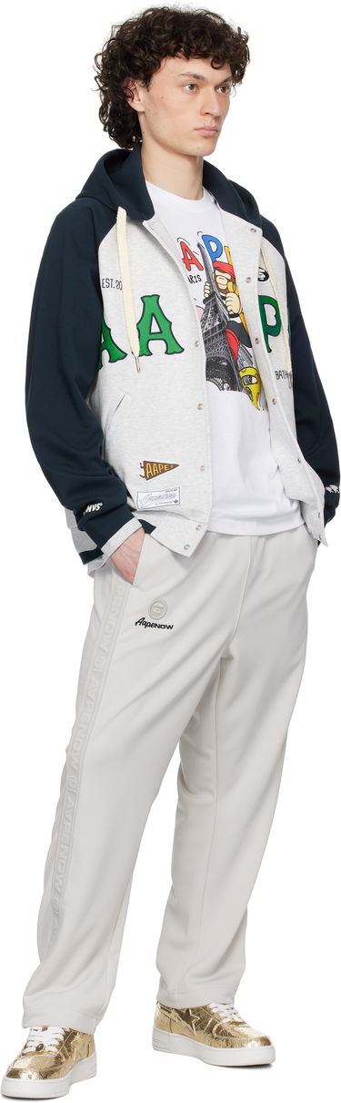 Bomber-takki AAPE by A Bathing Ape AAPE by A Bathing Ape Main Zip Up Hoodie Jacket Harmaa | AAPSWMC323XANWH2, 3