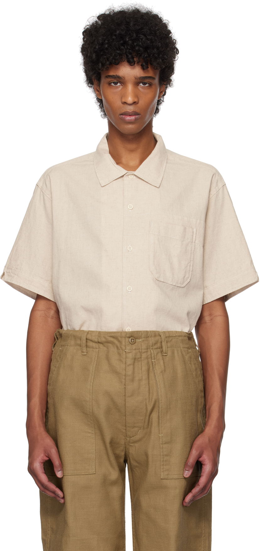Paita Engineered Garments Engineered Garments Camp Shirt Beige | 25S1A004