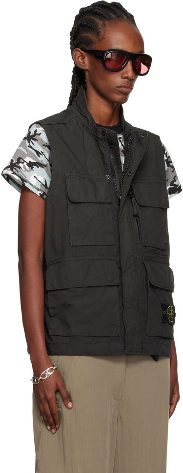 Liivi Stone Island Stone Island Canvas Weave Organic Cotton Vest Musta | K2S15 G100001 S0240, 1