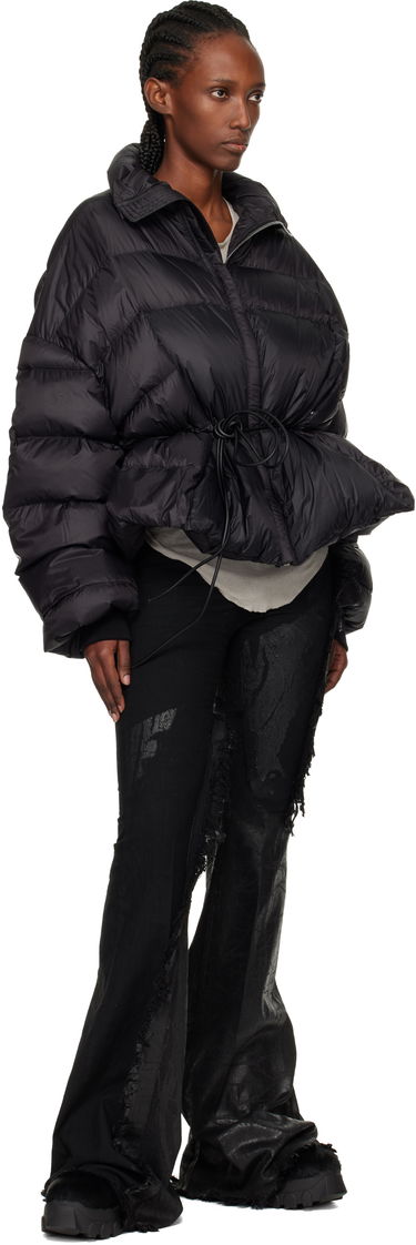 Puffer takki Rick Owens Concordians Sail Down Puffer Jacket with Drawstring Waist Musta | RP02E4769 NPD1, 3
