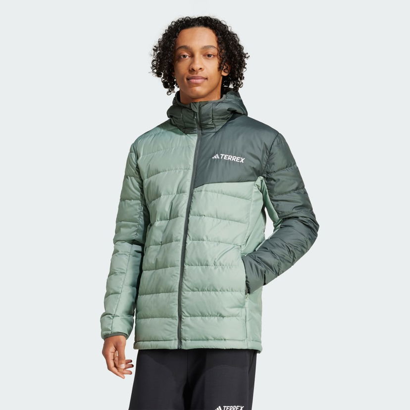 Puffer takki adidas Performance Terrex Multi Light Down Hooded Jacket Vihreä | JD8393