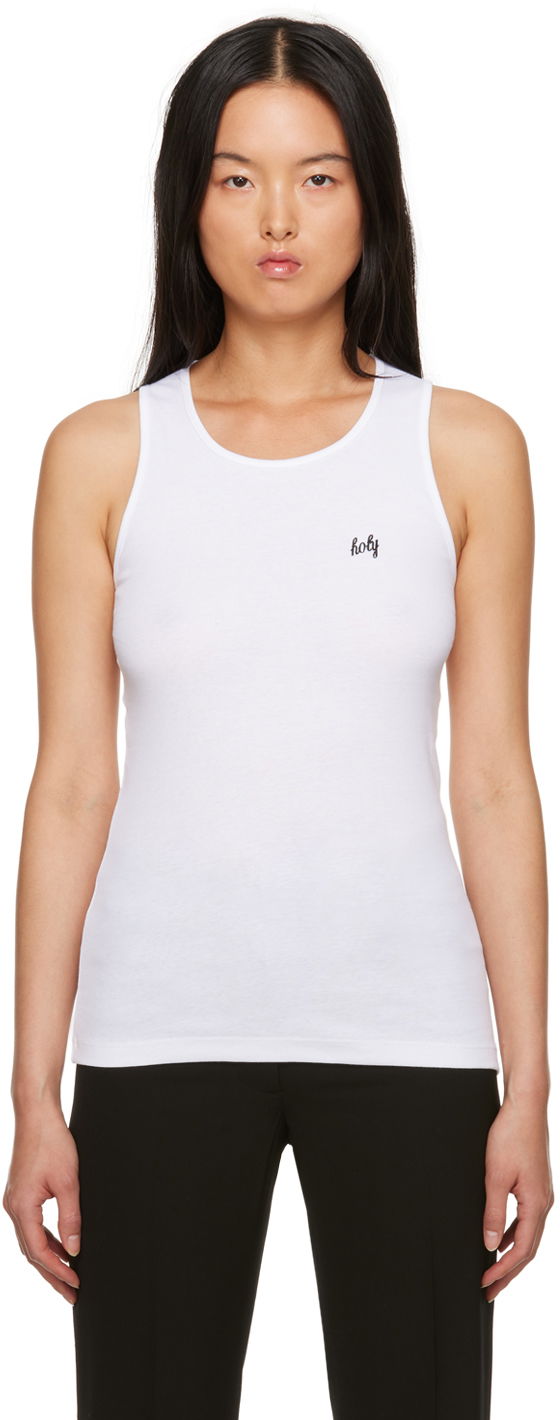 Tankkitoppi Ann Demeulemeester Slim-Fit Tank Top Valkoinen | 2302-W-JTO01-23-FA045-001